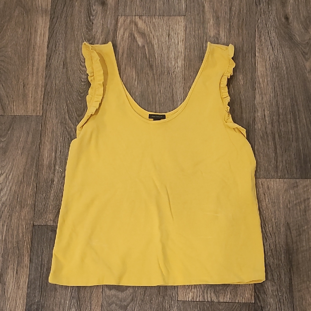 Ann Taylor Sunny Ruffle Sleeve Tank